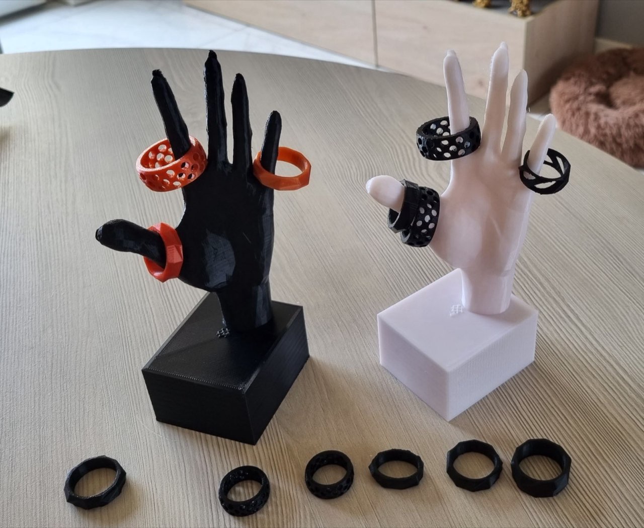 Bagues imprimées en 3D par les adhérents