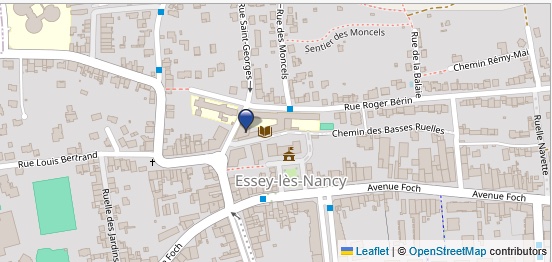 Plan d'accès à la Maison des Associations, entre la rue Roger Bérin et le chemin des Basses Ruelles